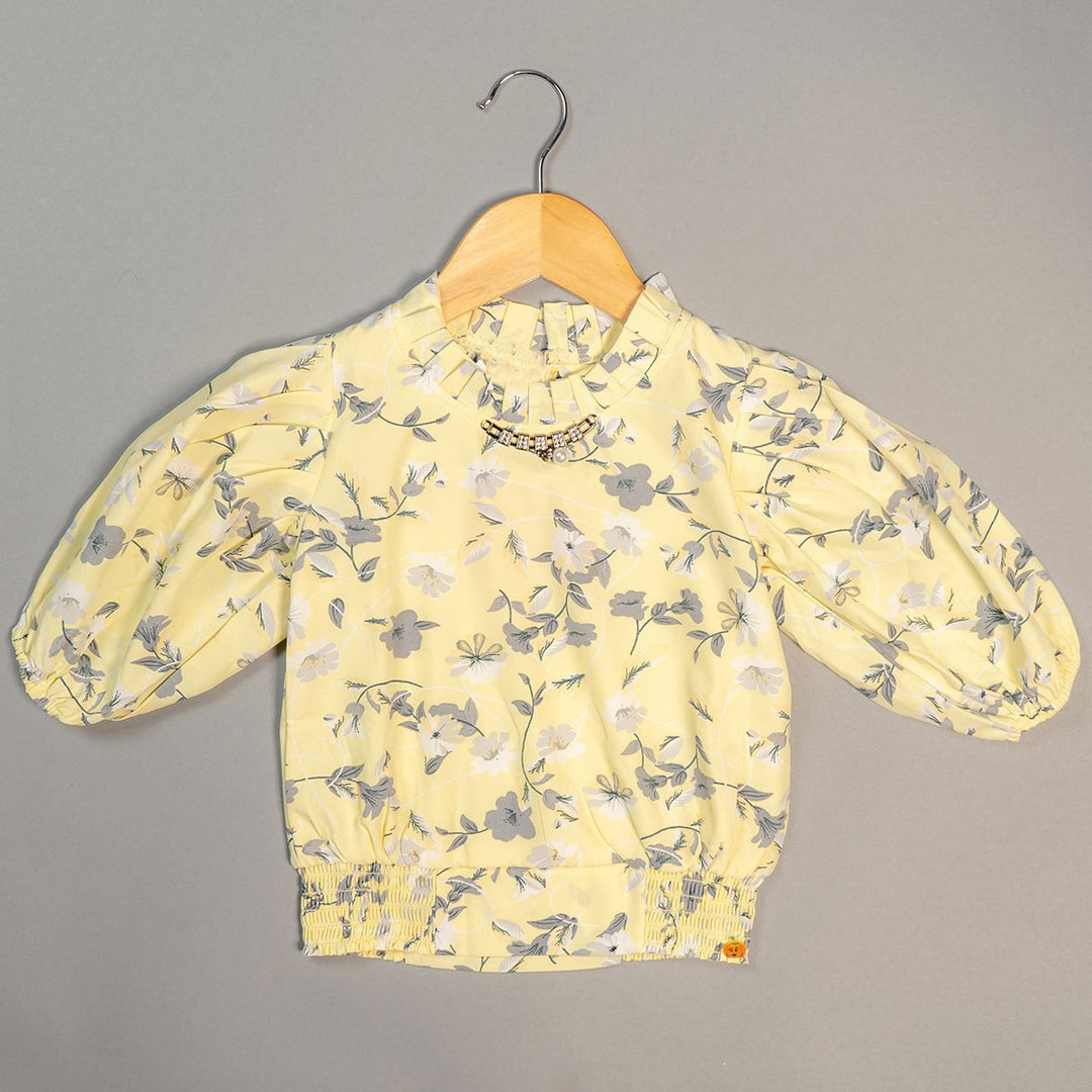 Kids Top with Floral Designs Front View