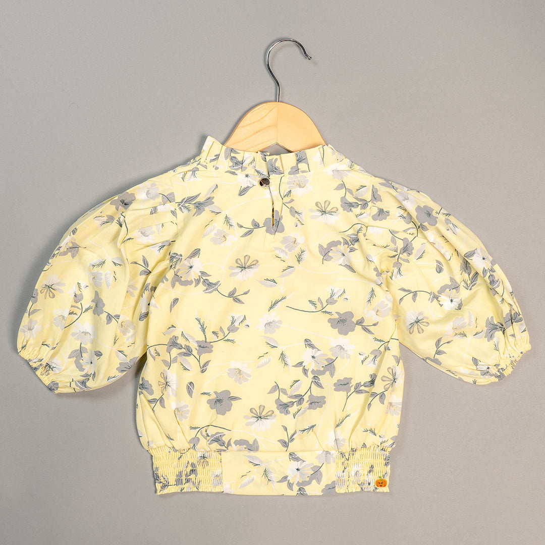 Kids Top with Floral Designs Back View