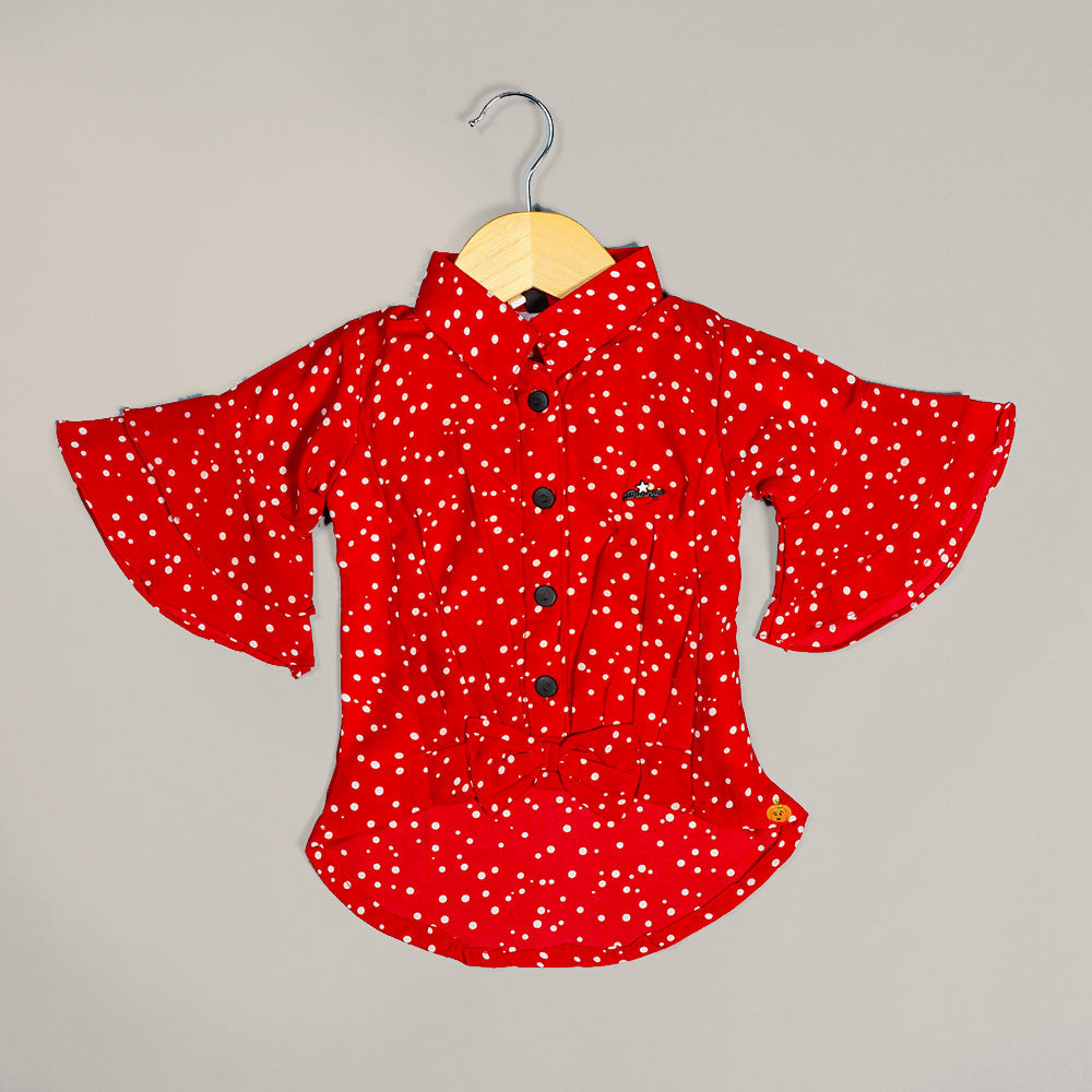 Dotted Pattern Tops for Girls Front View