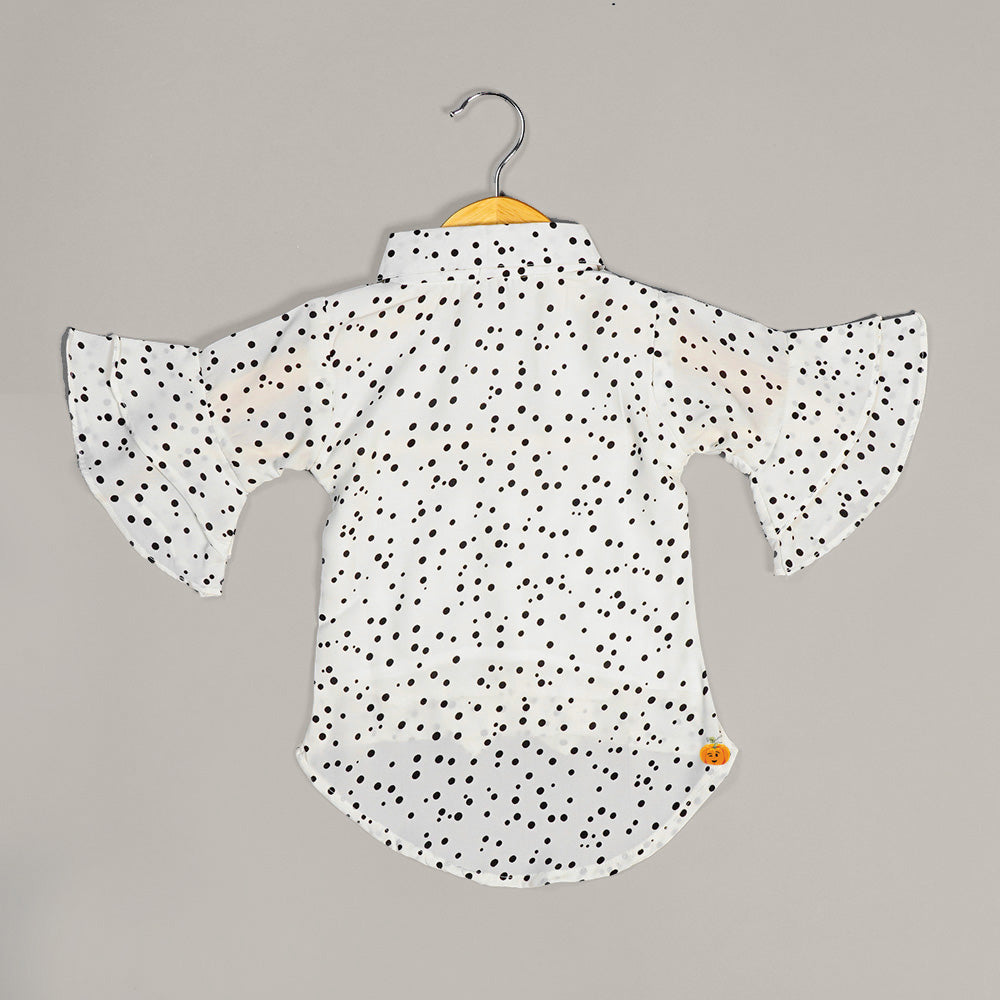 Dotted Pattern Tops for Girls Back View