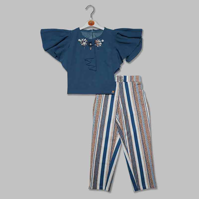 Rayon Blue Cutiekins Kids Trousers Age Group 46 Years Size 4 To 9 Years