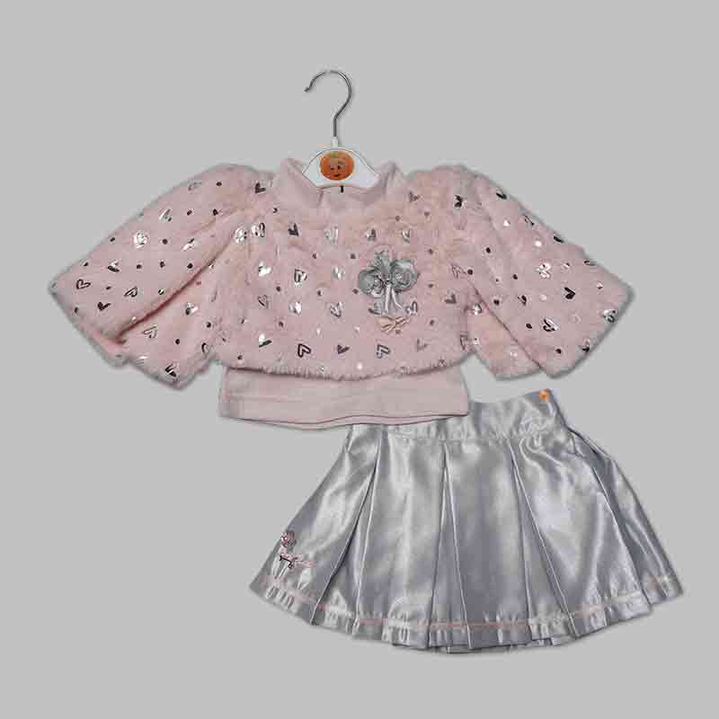 Peach Skirt & Top for Kid Girls