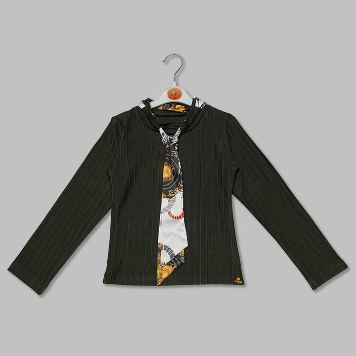 Top for Kid Girls with Tie