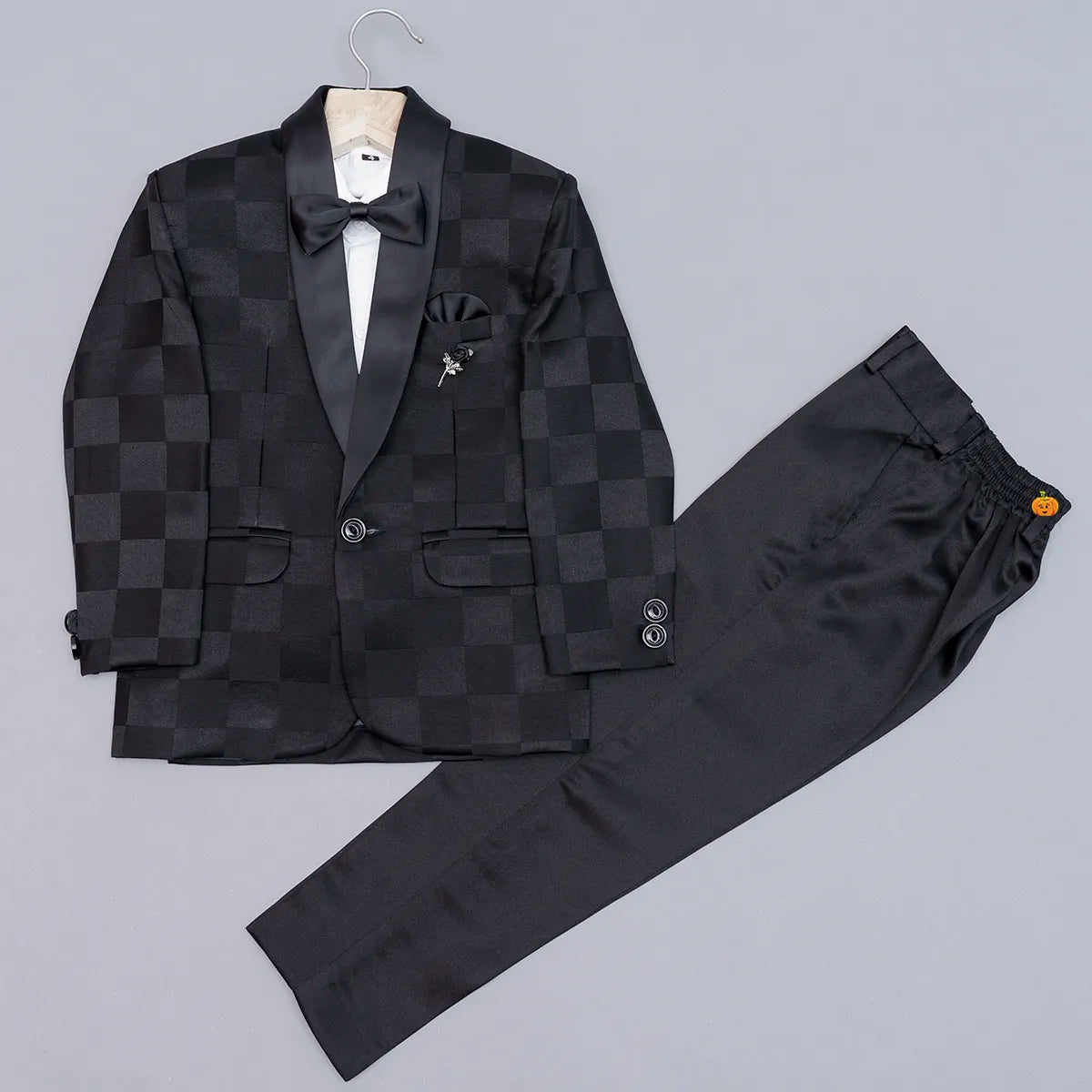 Buy Solid Checked Boys Tuxedo – Mumkins