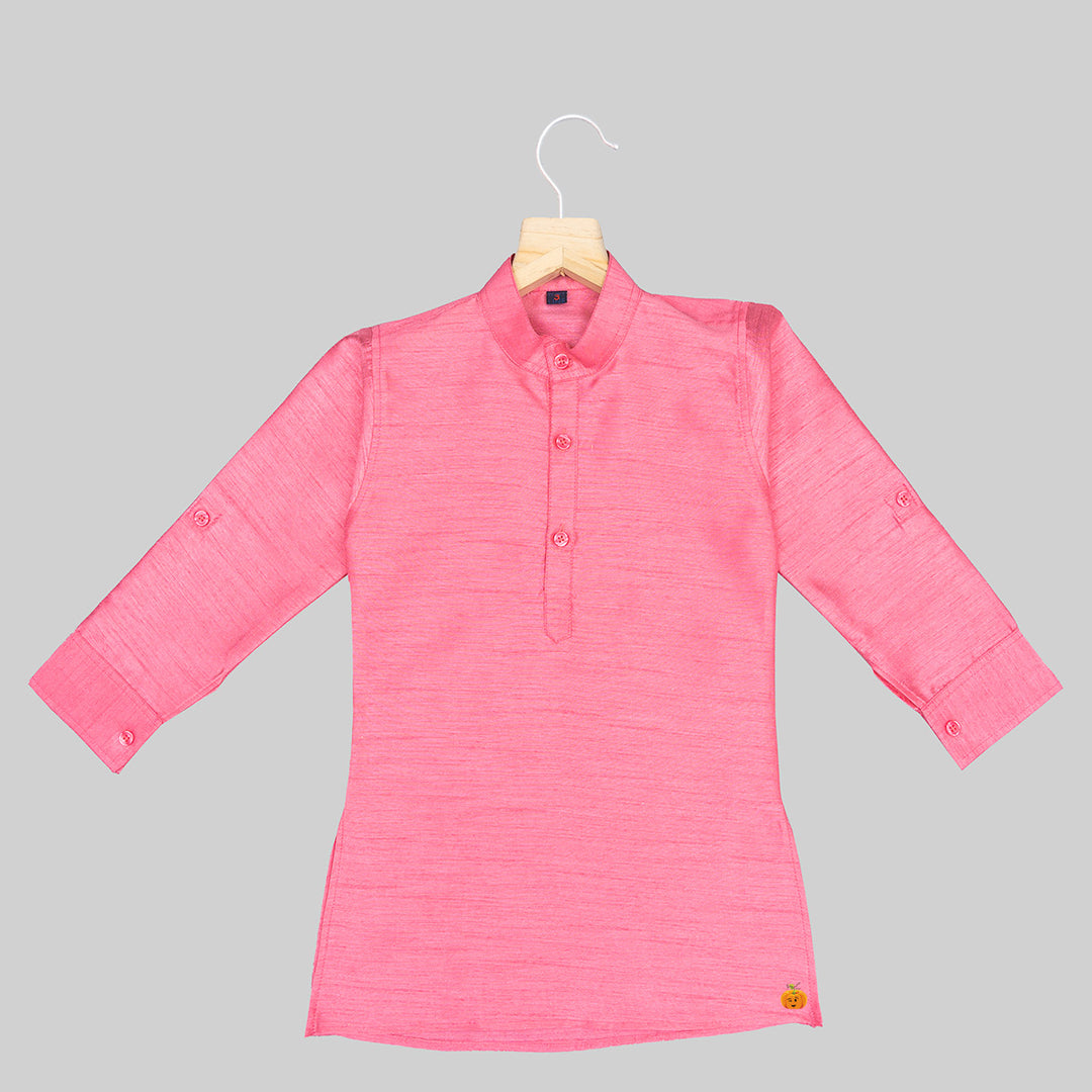 Pink Kurta Pajama for Boys with Jacket Kurta View