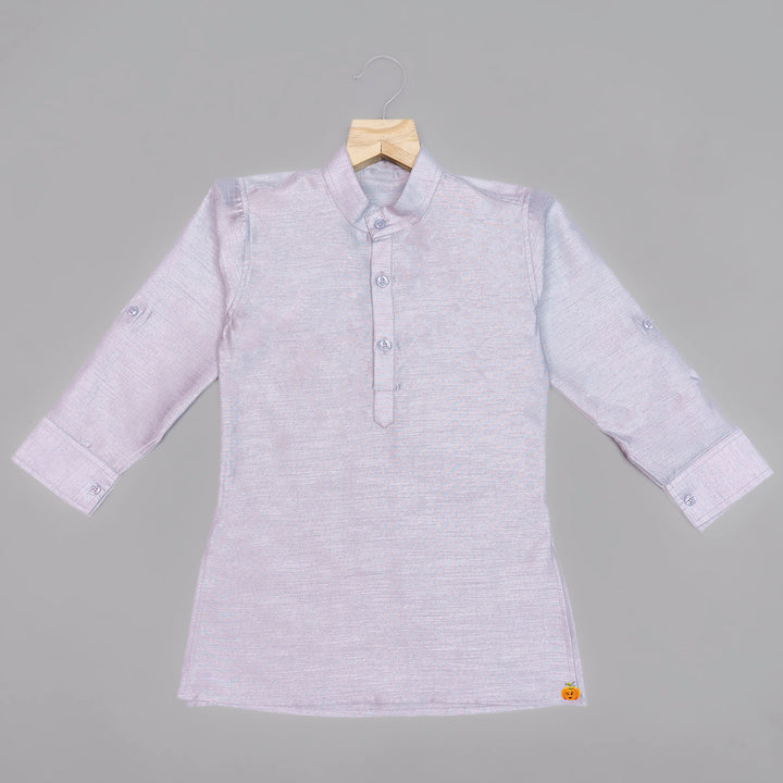 Grey Printed Kurta Pajama for Boys Kurta View