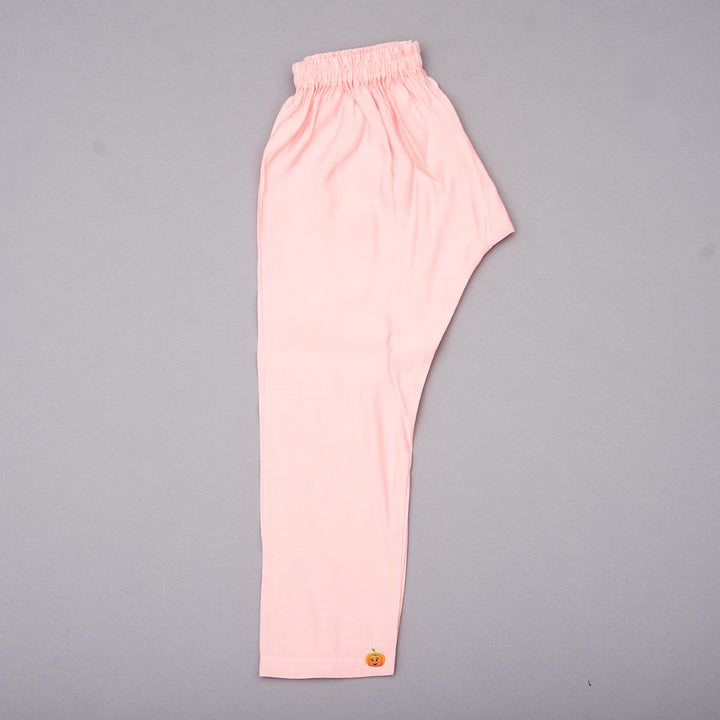 Pink & Pista Kurta Pajama for Boys with Nehru Jacket Bottom View
