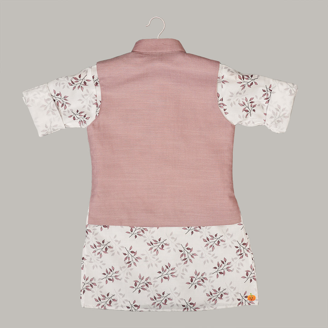 Printed Kurta Pajama for Boys with Jacket Back View