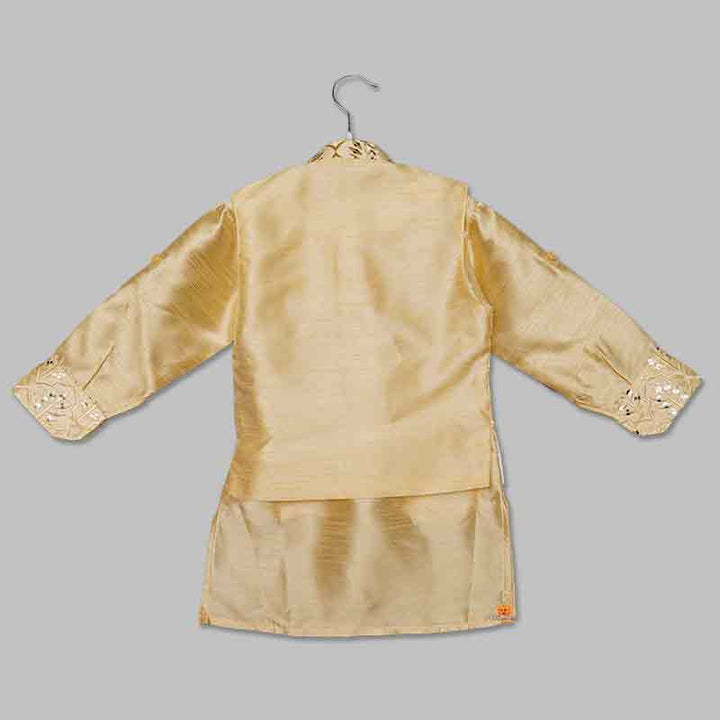 Lemon & Peach Boys Kurta Pajama with Jacket Back View