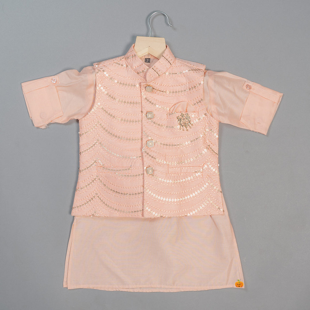 Pista & Peach Boys Kurta Pajama with Jacket Variant Top View