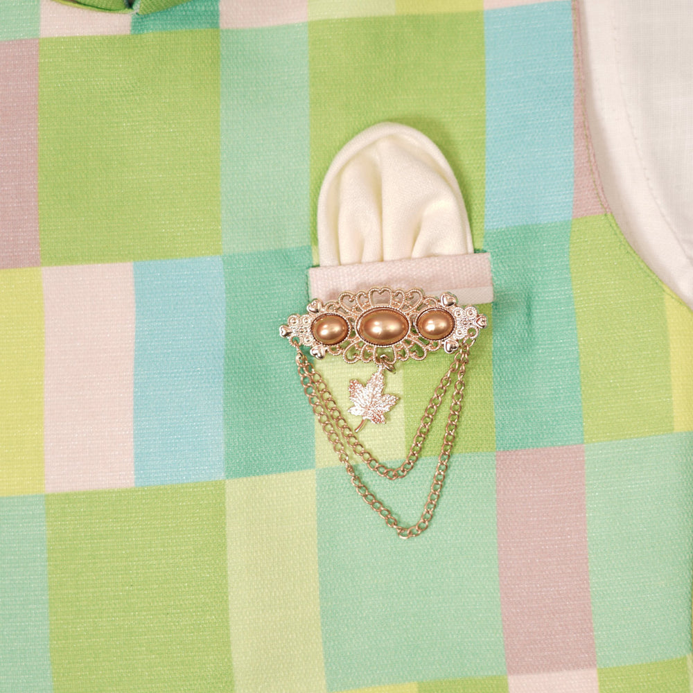 Green Kurta Pajama For Boys Close Up View