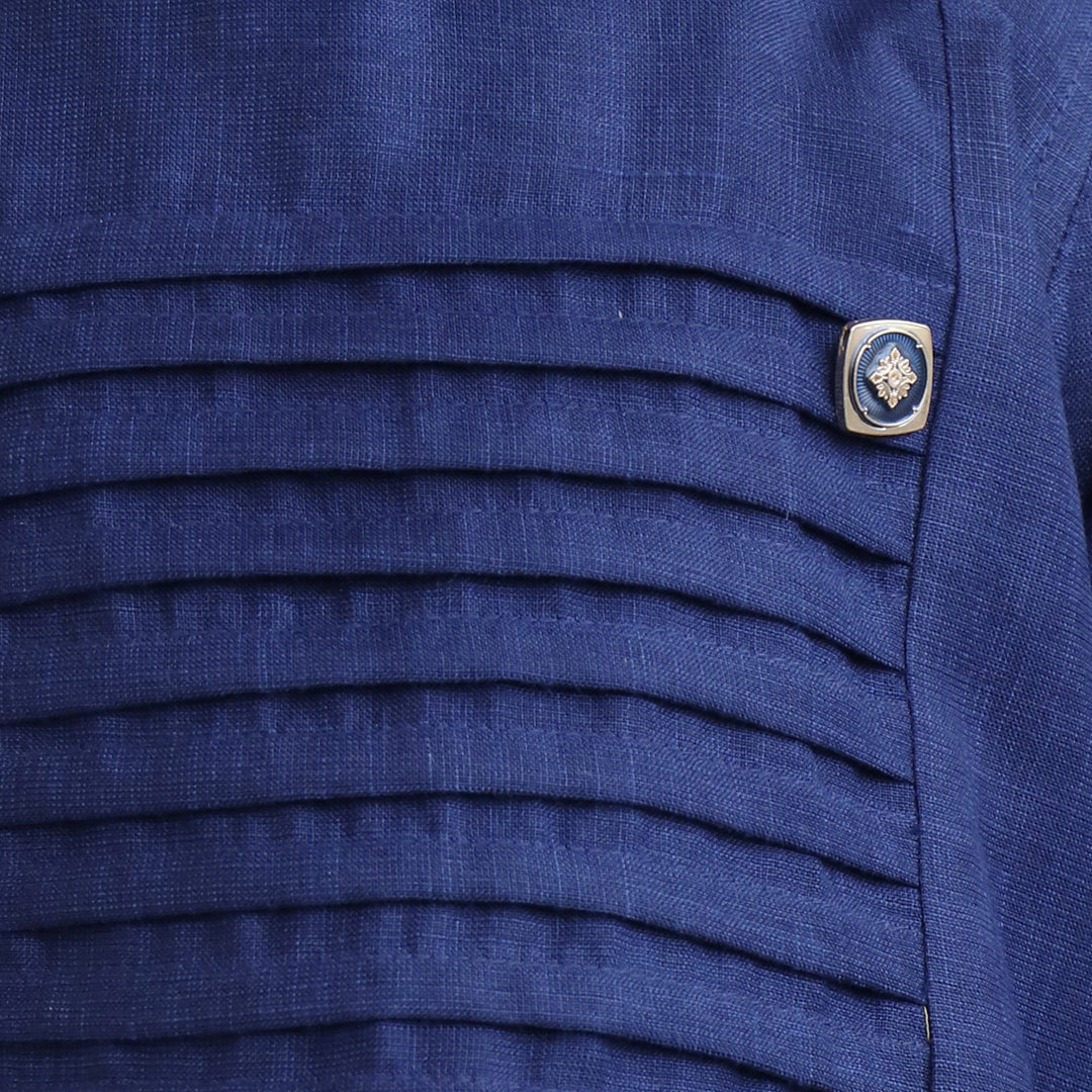 Blue Boys Kurta Pajama Close Up View