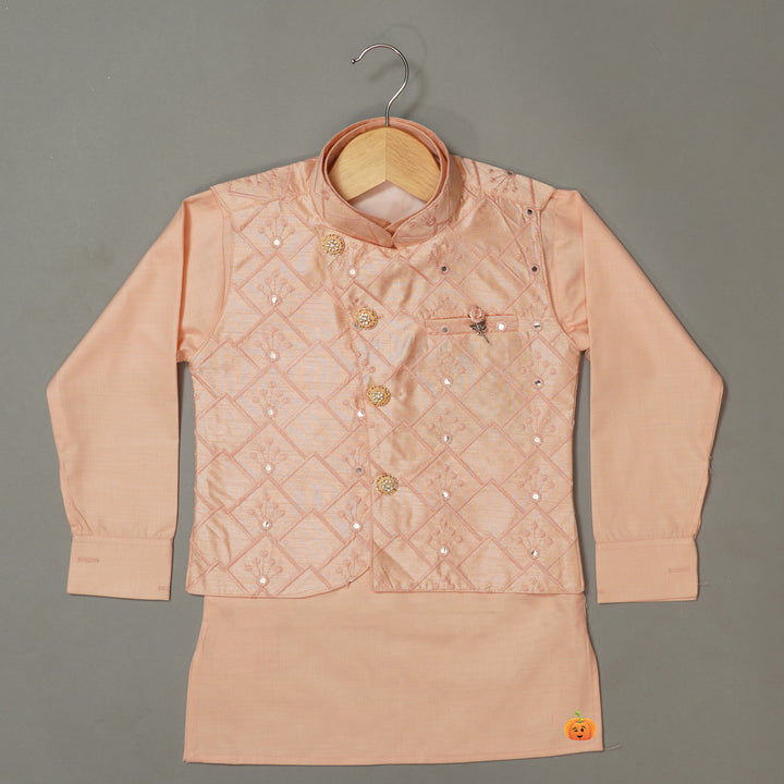 Kurta Pajama for boys with Designer Nehru Jacket Top View