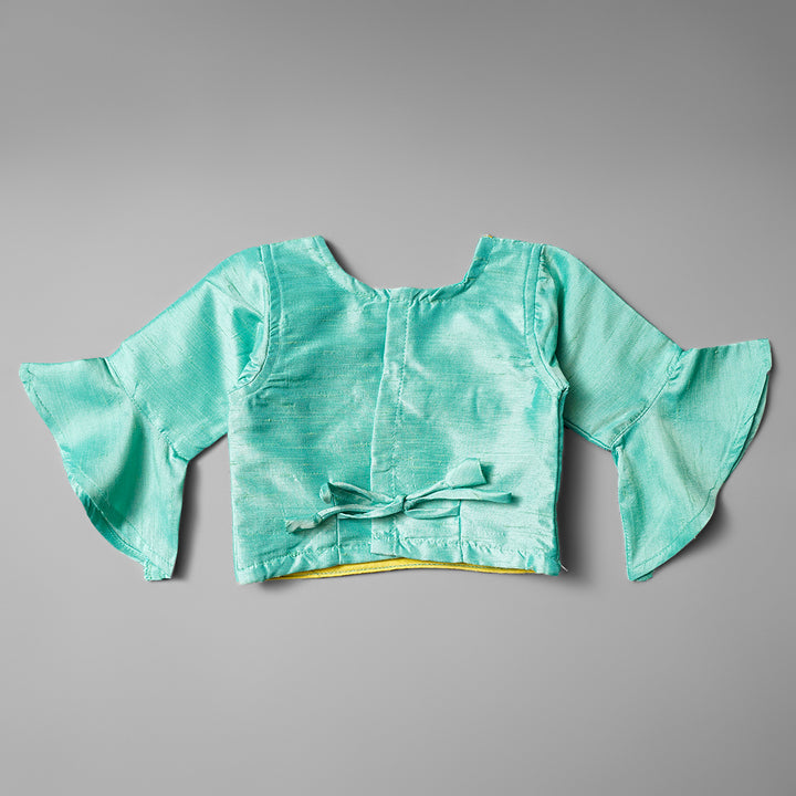 Sea Green & Yellow Baby Girls Lehenga Choli