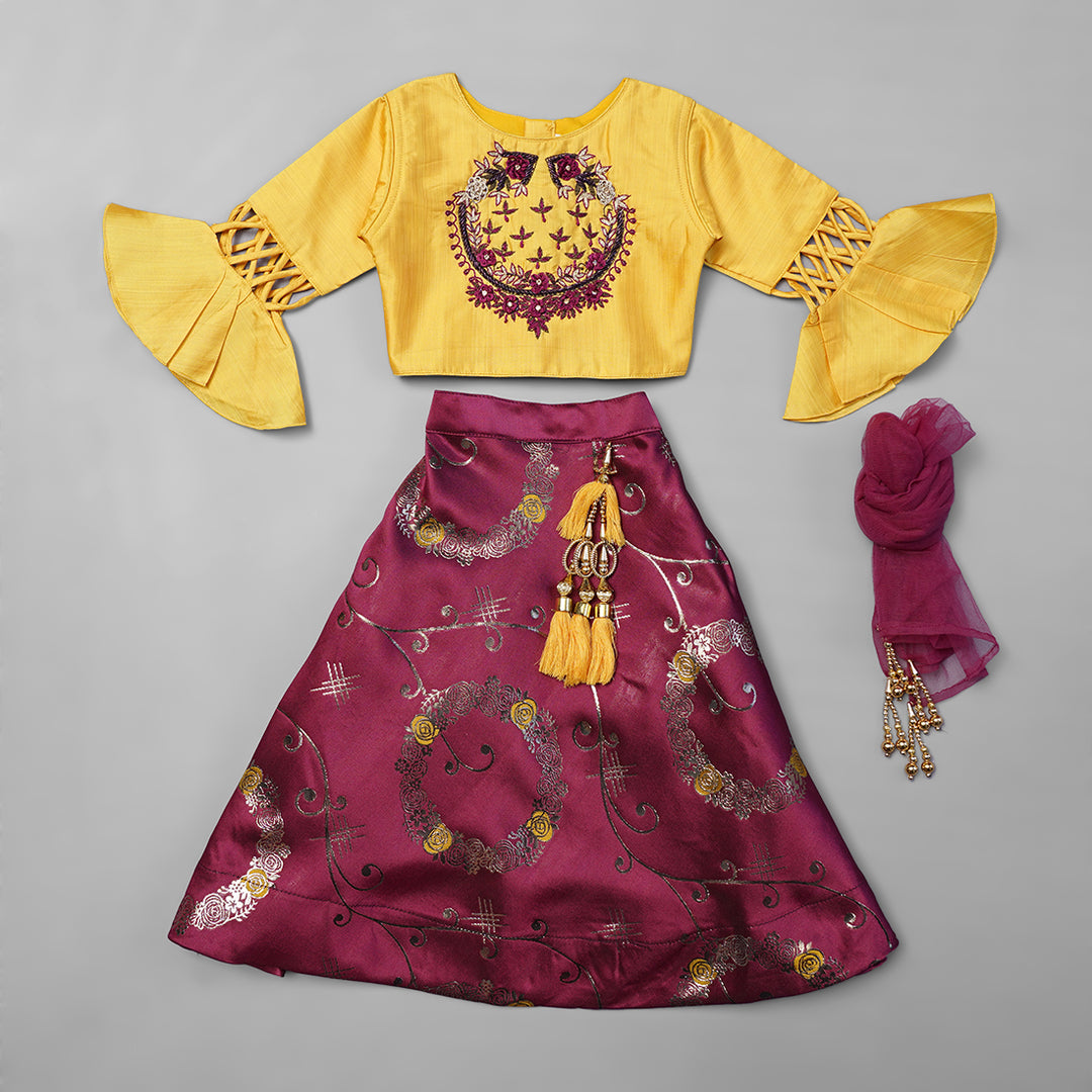 Mustard Girls Lehenga Choli