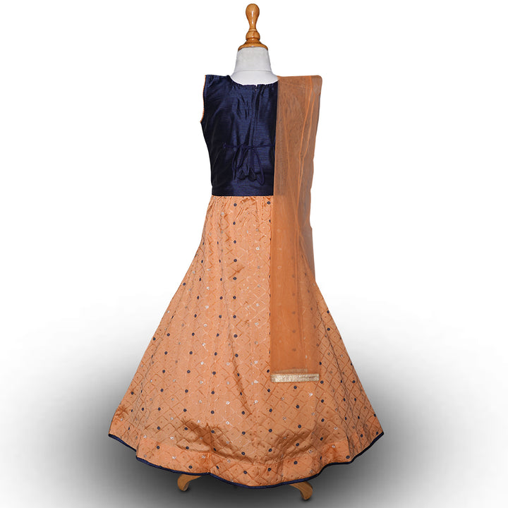 Navy Blue Lehenga Choli for Kid Girls