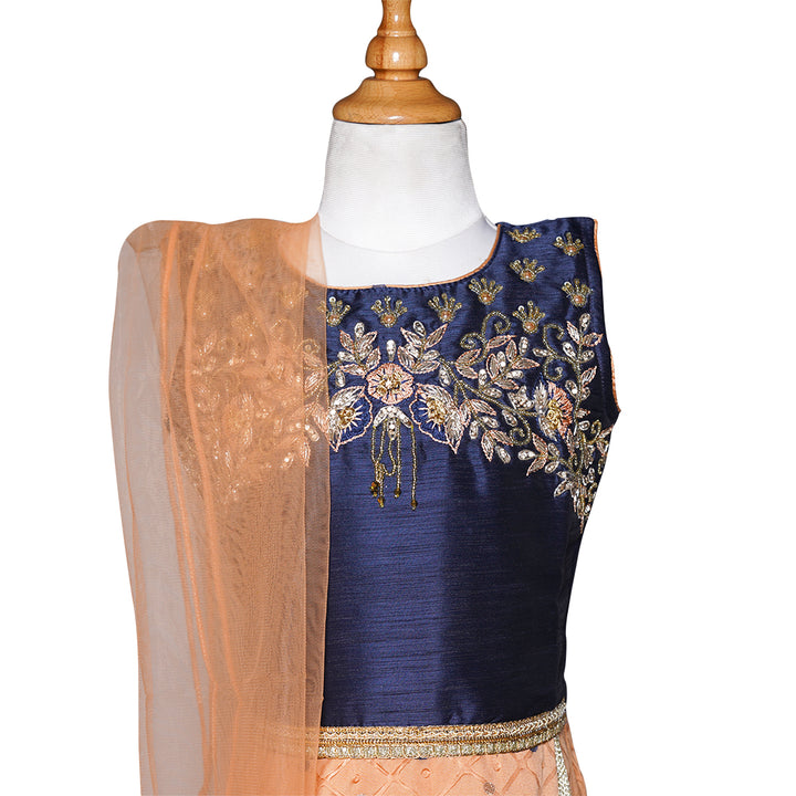 Navy Blue Lehenga Choli for Kid Girls
