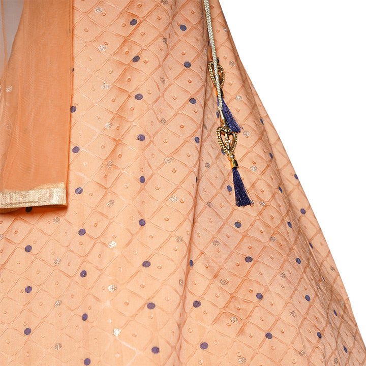 vNavy Blue Lehenga Choli for Kid Girls