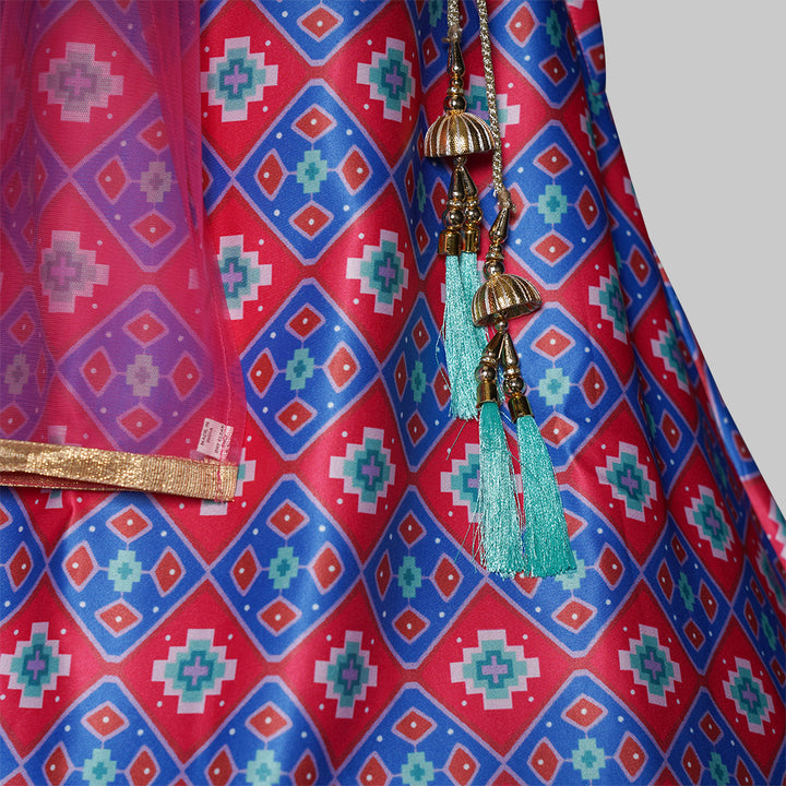 Multicolored Kid Girls Lehenga Choli