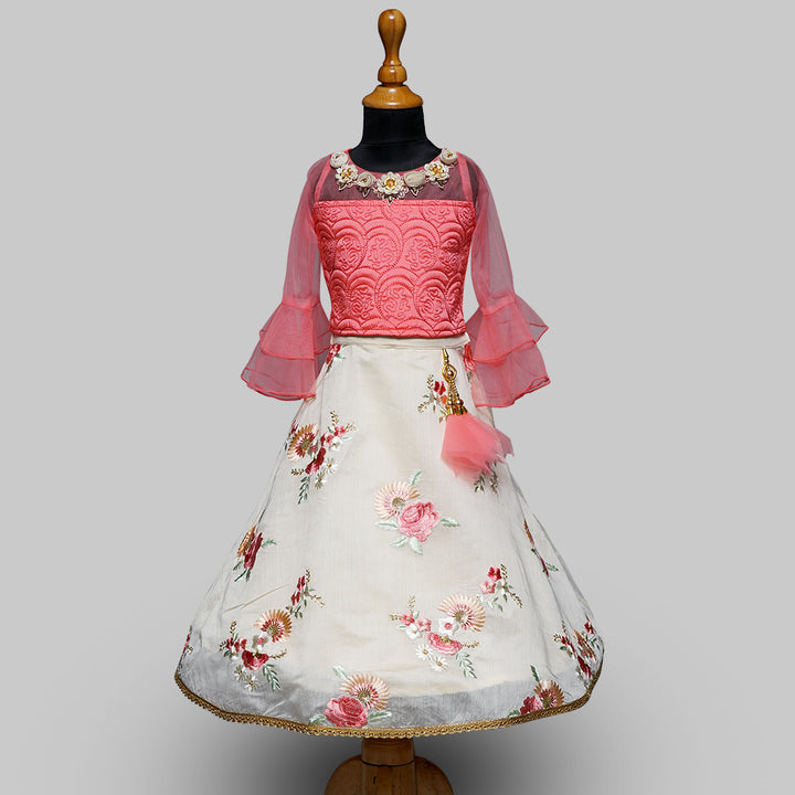 Peach Girls Lehenga Choli