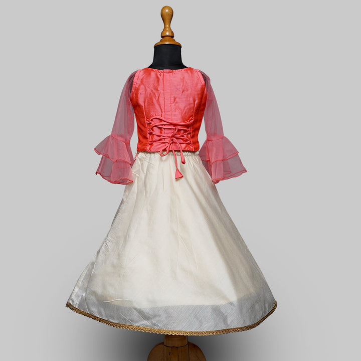 Peach Girls Lehenga Choli