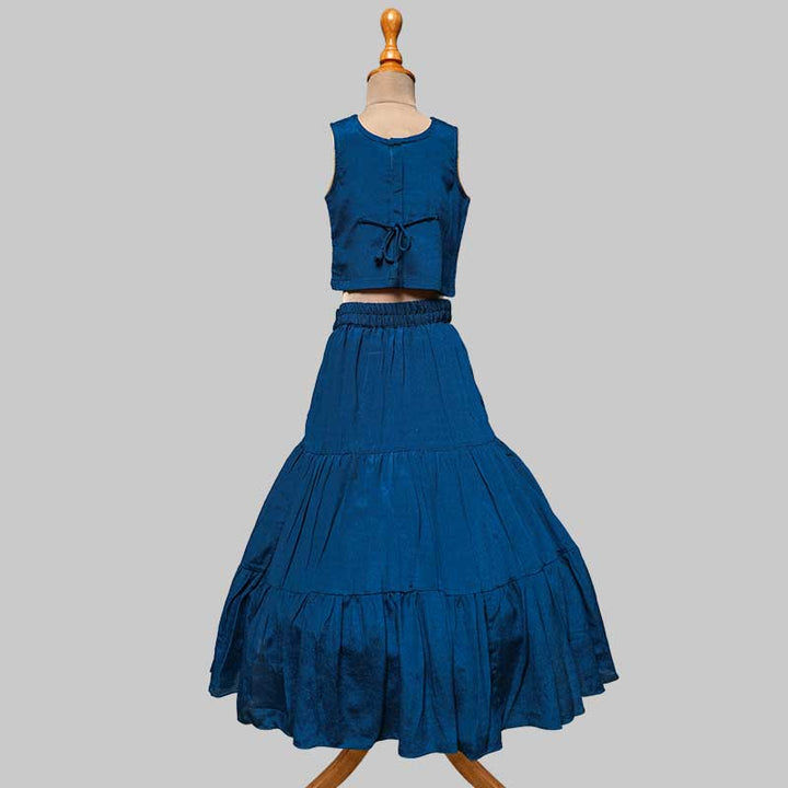 Turquoise & Mustard Girls Lehenga Choli