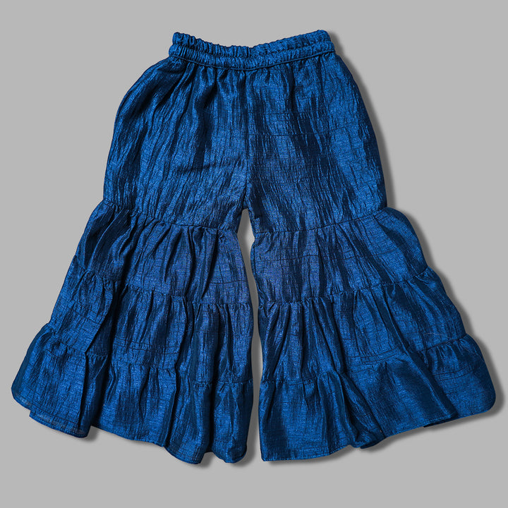 Blue Girls Gharara Dress Bottom View
