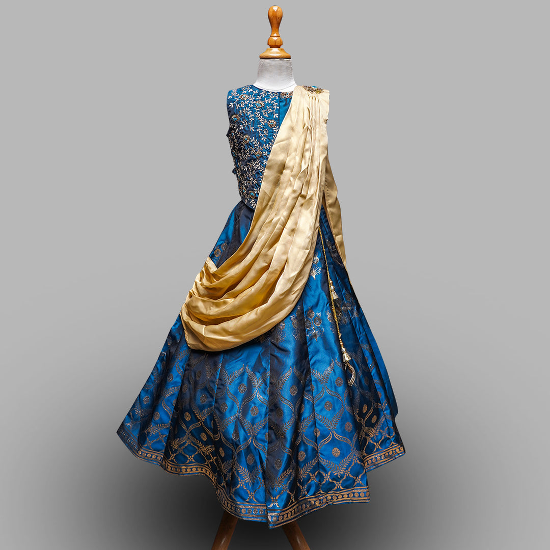 Navy Blue Girls Lehenga Choli