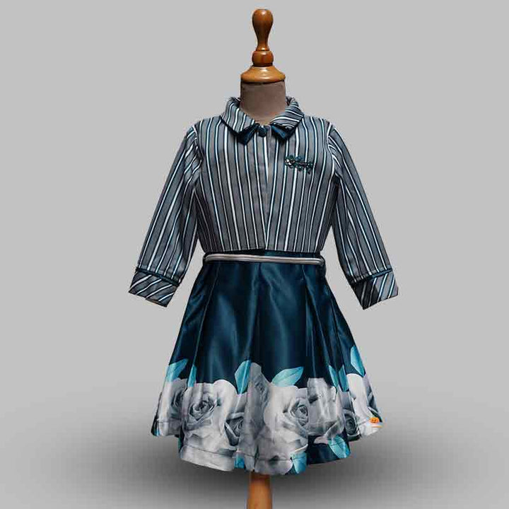 Rama Stylish Girls Midi with Bottom Flowers Design Front View