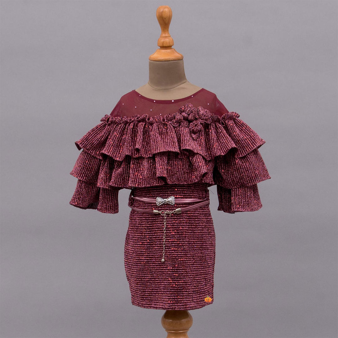 Onion Midi Dress for Girls Front View