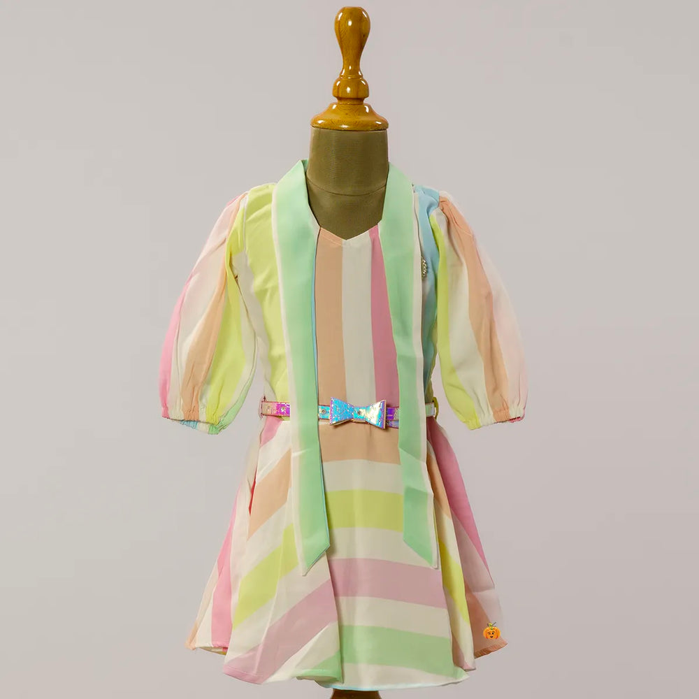 Multi Colored Midi for Girls Front View