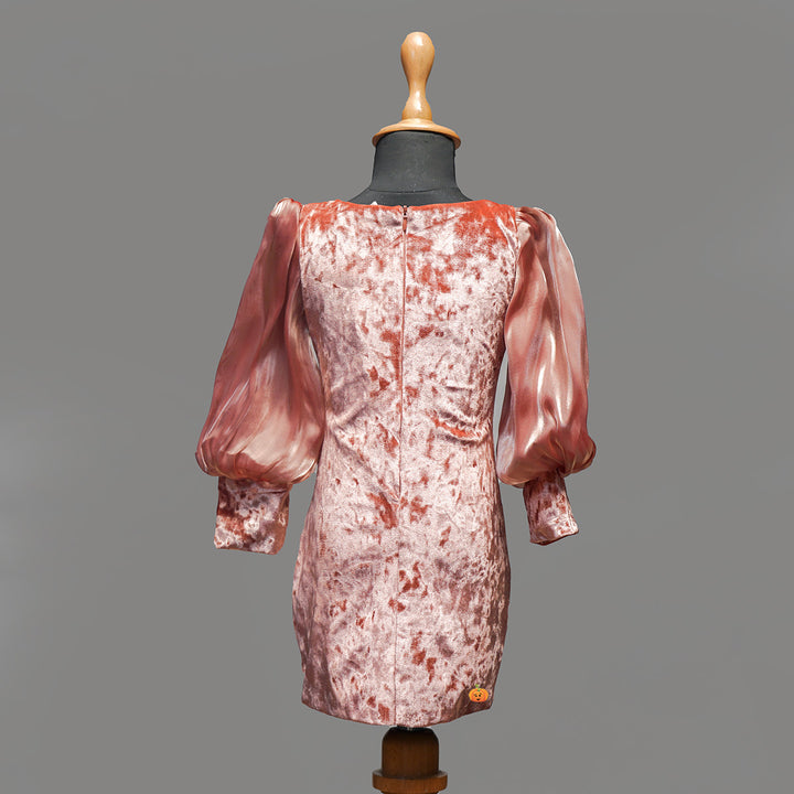 Floral Girls Midi Dress Back View