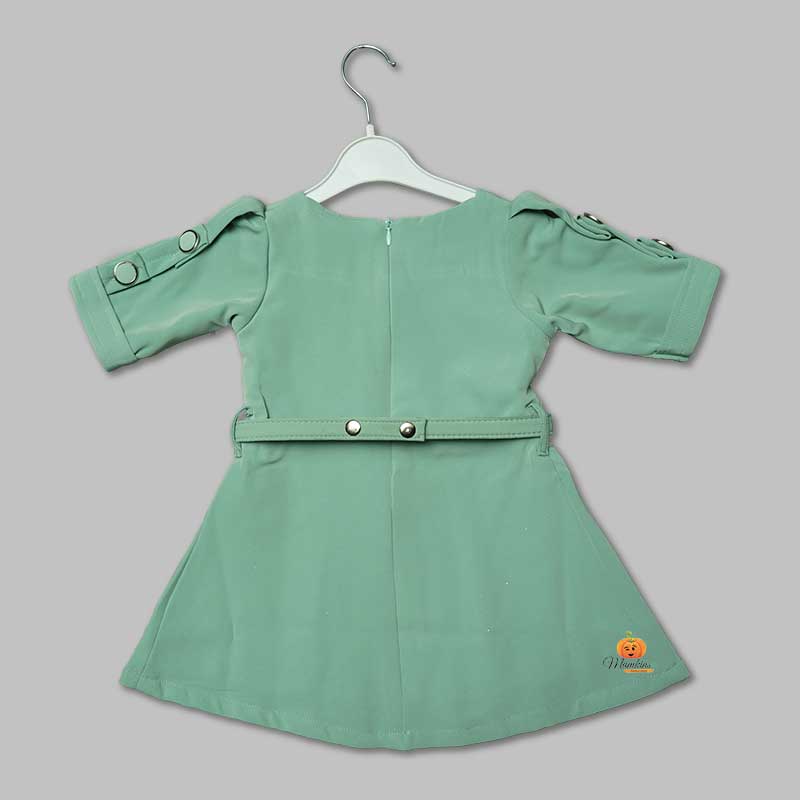Party Wear Frock for Girls with Belt Back View