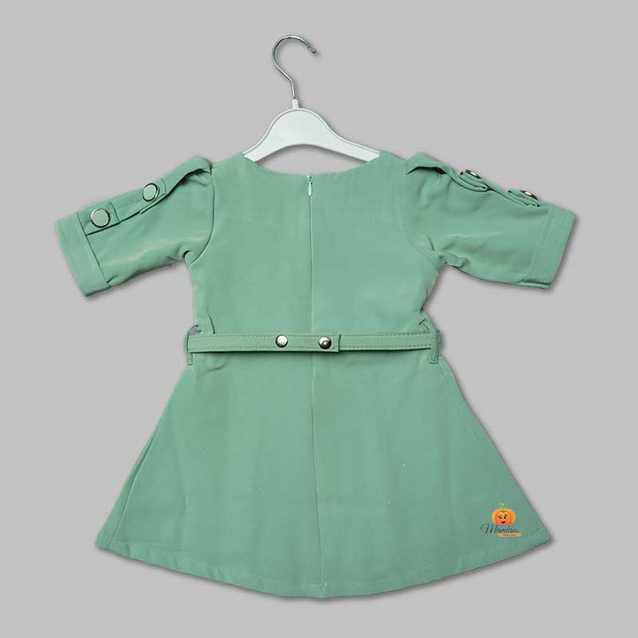 Party Wear Frock for Girls with Belt Back View