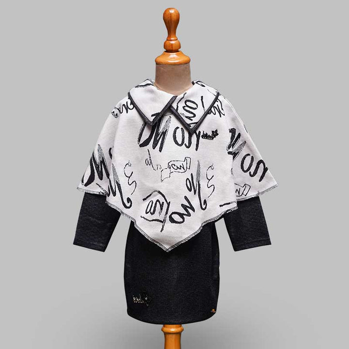 Black Girls Midi with White Ponchos Variant Front View