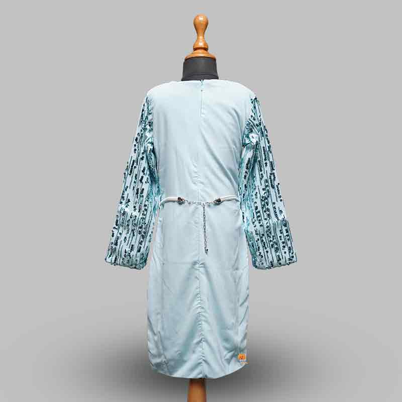 Fawn Blue Glistening Girls Midi Back View