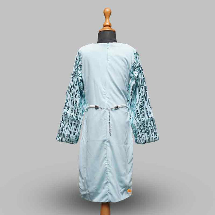 Fawn Blue Glistening Girls Midi Back View