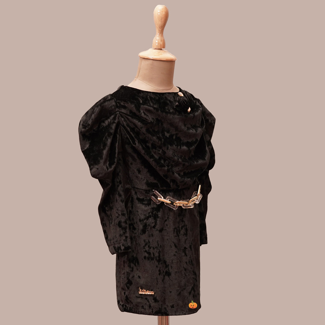 Solid Shiny Winter Girls Midi Side View