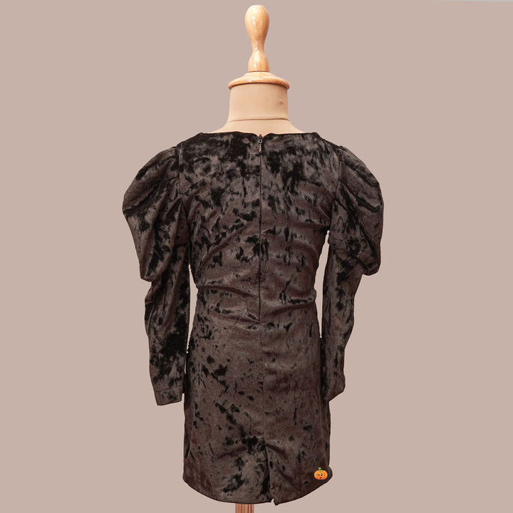 Solid Shiny Winter Girls Midi Back View