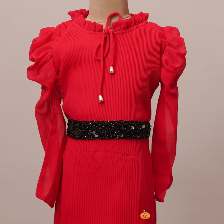 Short Midi Dress for Girls Close Up View 