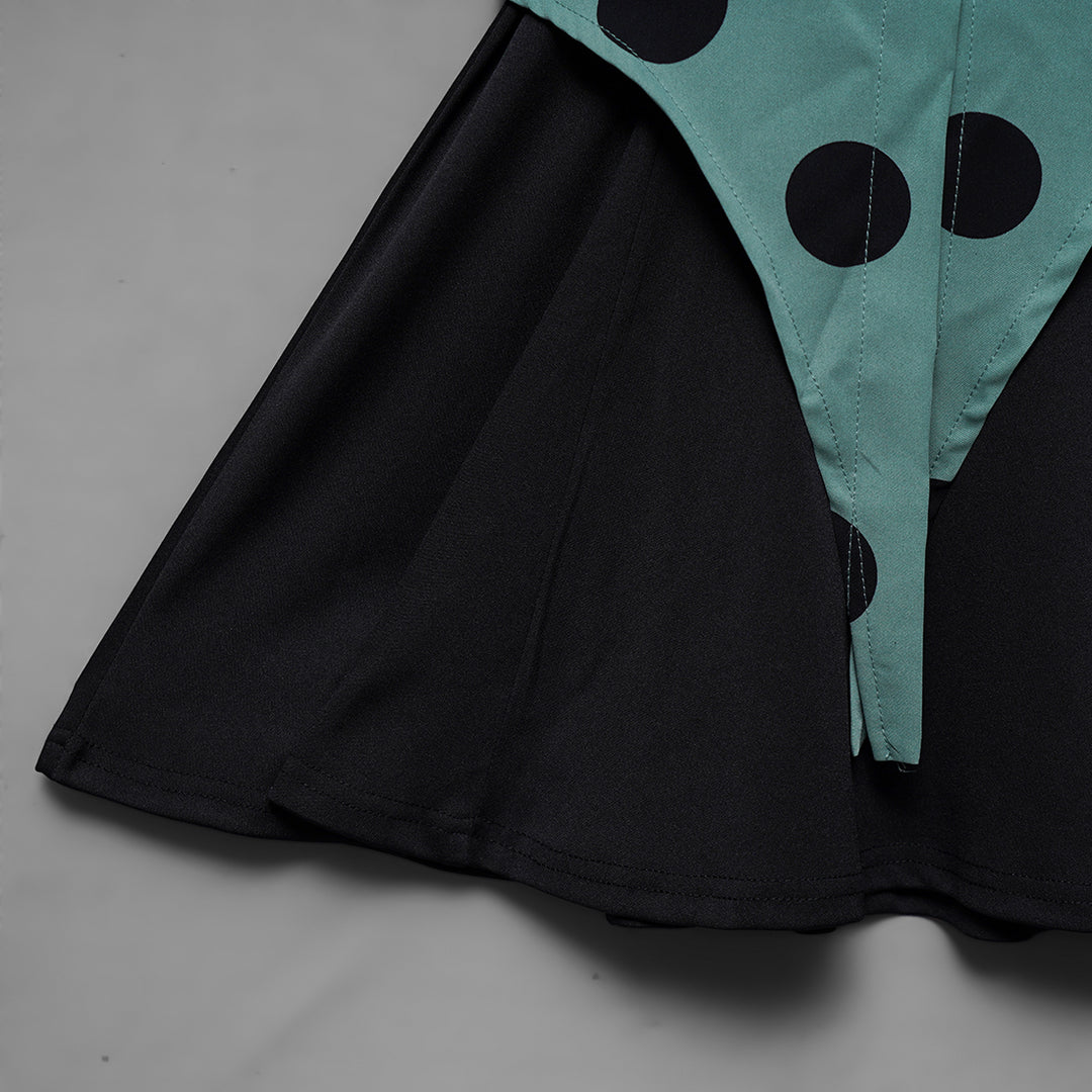 Solid Girls Midi With Polka Dots Side View
