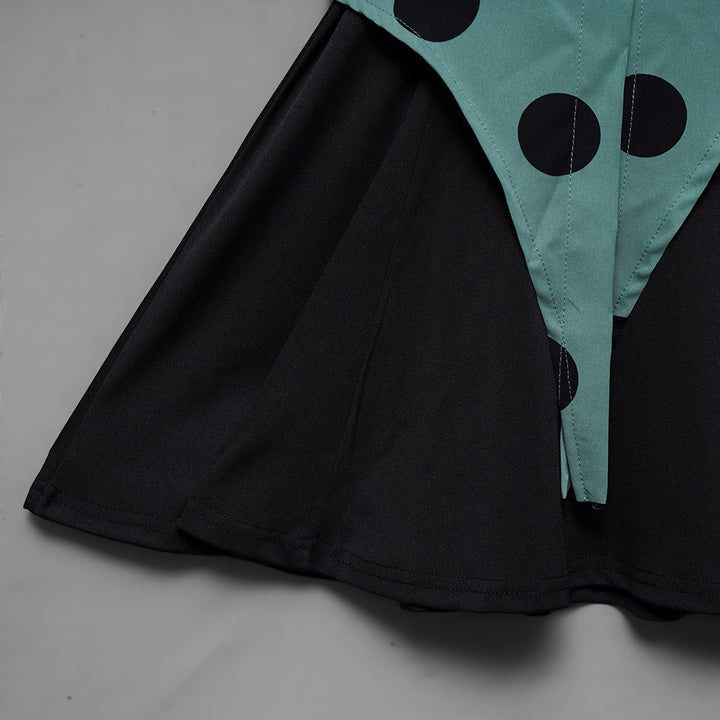 Solid Girls Midi With Polka Dots Side View