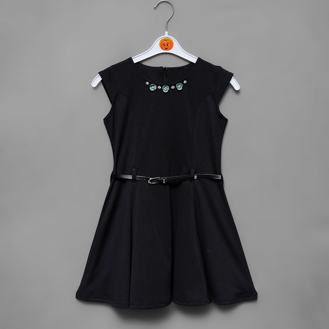 Solid Girls Midi With Polka Dots Inner View