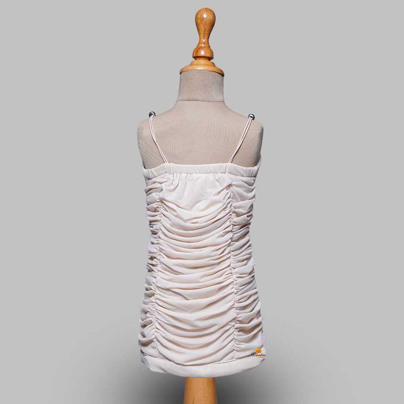 Solid Girls Midi With Square Neck & Jacket Back View