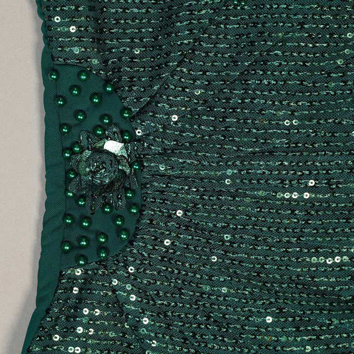 Solid Girls Midi With Glitter Designs Side View
