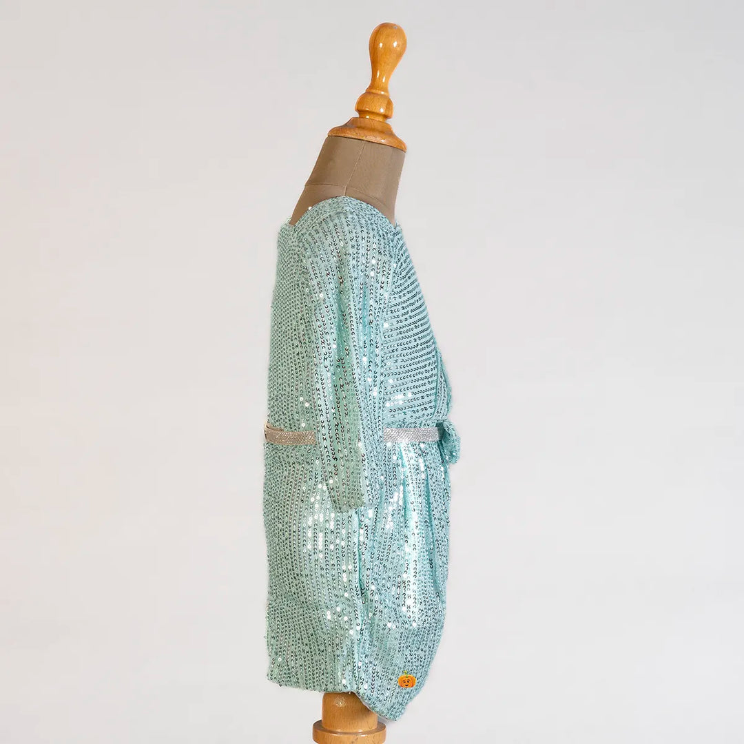 Sequin Girls Midi with Purse Side View