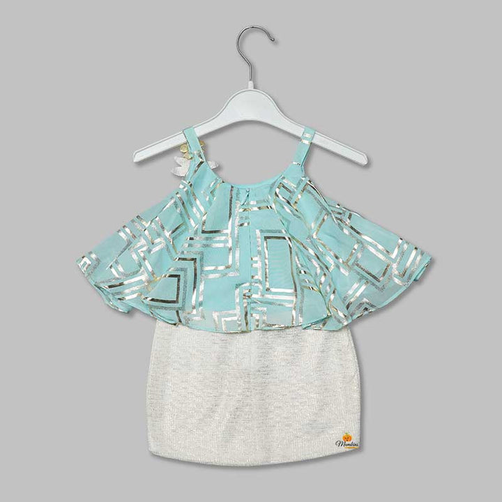 Blue Sleeveless Girls Midi Back View