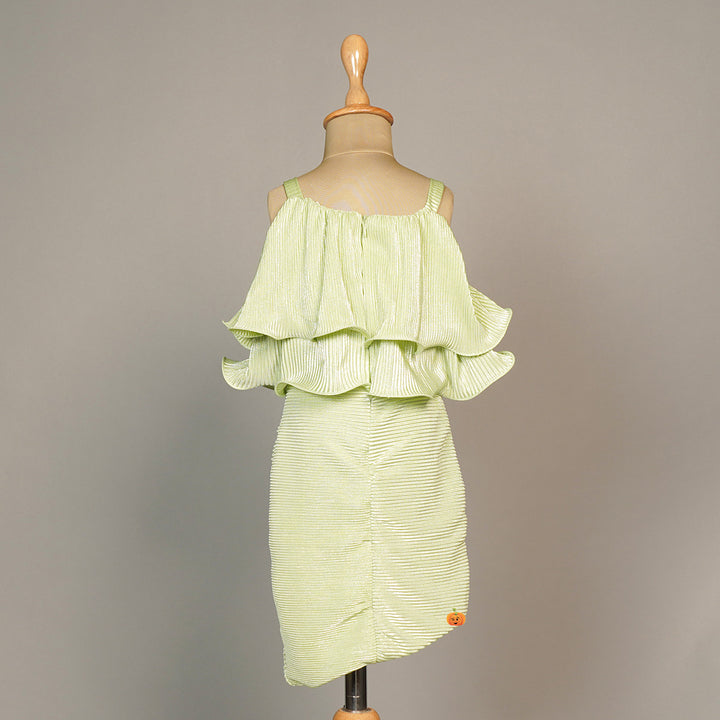 Solid Green Girls Midi Back View