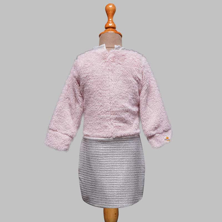 Solid Winter Full Sleeves Girls Midi Back View