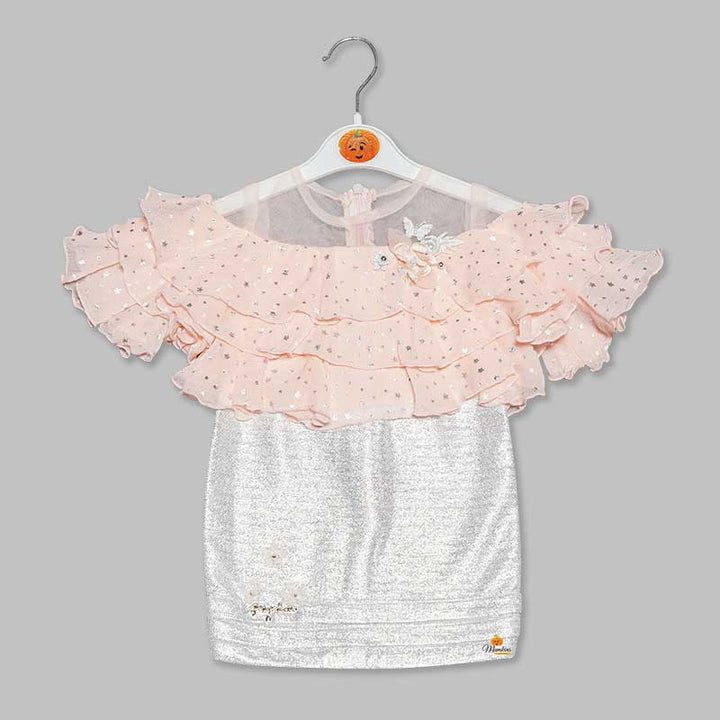 Blue Peach Ruffled Top Girls Midi